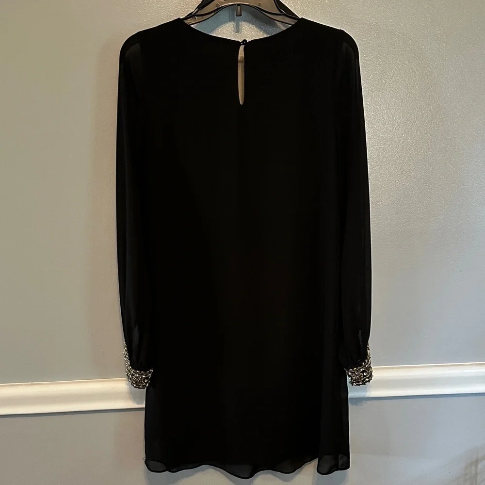 Iz Byer Black Long Sleeve Dress with Embellished Cuffs - Picture 8 of 10